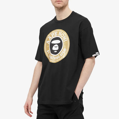 AAPE Moon Face Glitter Camo Tee Black - Funky Insole