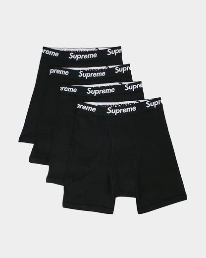 Supreme/ Hanes Boxer Briefs Black (4 Pack) - Funky Insole