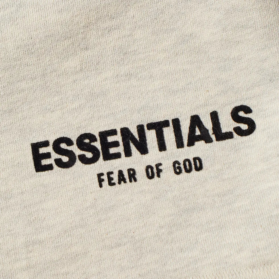 Fear of God Essentials Logo Sweat Short Light Oatmeal - Funky Insole