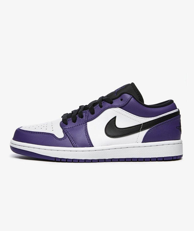 Jordan 1 Low 'Court Purple White' - Funky Insole