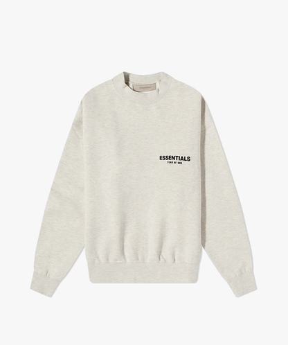 Fear of God Essentials Logo Crew Neck Sweat Light Oatmeal - Funky Insole