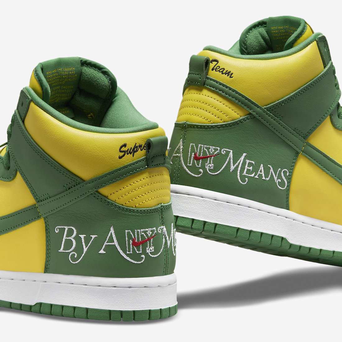 Nike SB Dunk High x Supreme By Any Means 'Brazil' - Funky Insole