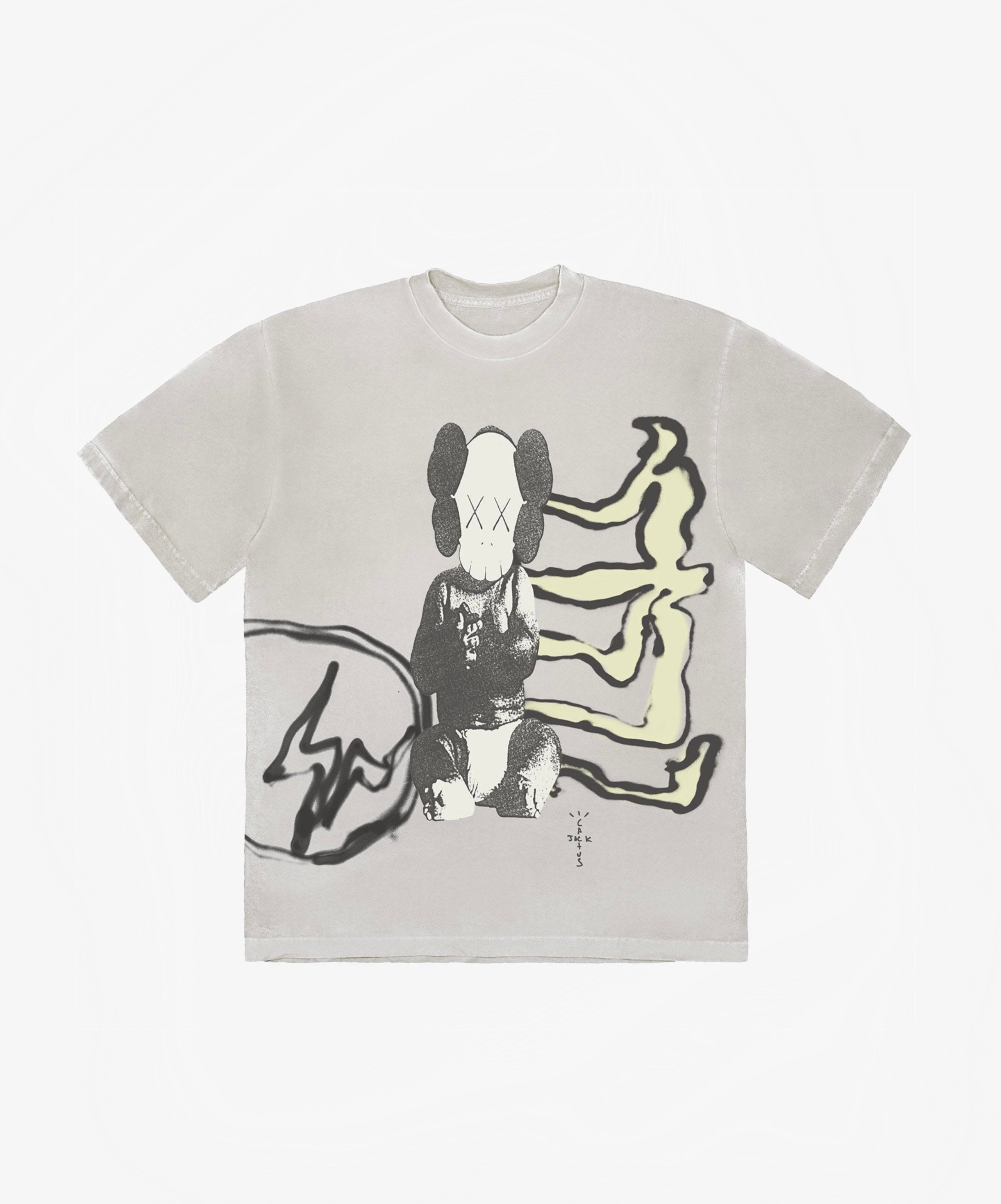 Travis Scott Cactus Jack x Kaws for Fragment Tee Aged Yellow