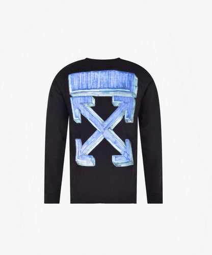 Off-White Blue Marker Arrow Long Sleeve T-Shirt Black - Funky Insole